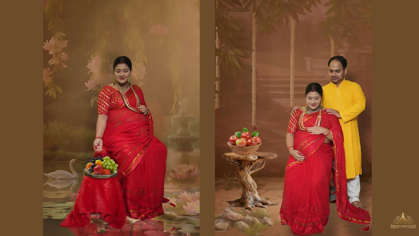 Maternity Shoot in Saree in Gorakhpur – Graceful, Traditional & Timeless